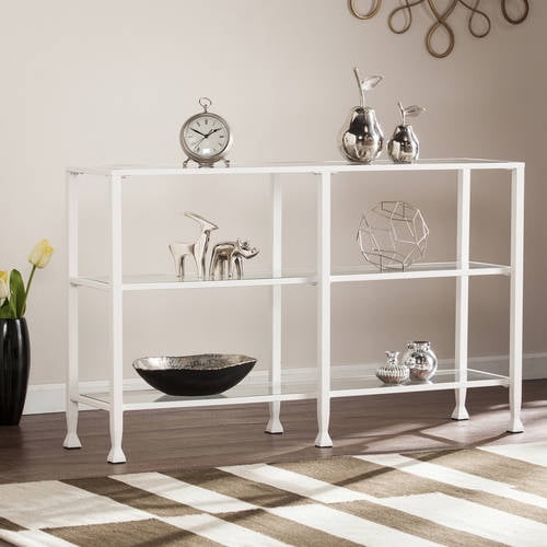 Southern Enterprises Jumpluff Metal/Glass 3Tier Console Table/Media Stand