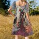 thumbnail image 5 of Vestido de verano de manga corta con estampado de escamas de sirena, color rosa agua, morado y dorado, para mujer, 5 of 7