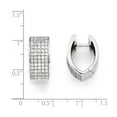 thumbnail image 2 of SS Rhodium-Plated CZ Brilliant Embers Hinged Hoop Earrings in Sterling Silver, 2 of 2