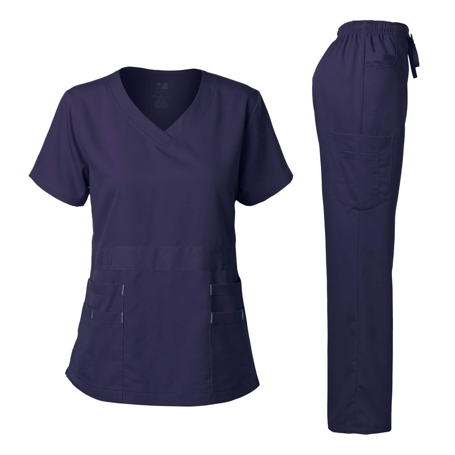Dagacci Medical Uniform Women's Scrubs Set Stretch Ultra Soft Top and ...