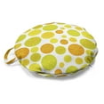 thumbnail image 1 of Abstract Round Floor Cushion with Handle, Circular Round Forms Spinning Oval Contemporary Geometry, Decorative Pillow for Living Room & Dorms, 18" Round, Lime Green Ginger and White, by Ambesonne, 1 of 4