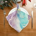 thumbnail image 2 of Coolnut Set of 6 Blue Purple Marble Satin Napkin Square 20 Inches Table Napkins Soft Smooth Decorative Napkins for Wedding Banquet Party Decoration, 2 of 6