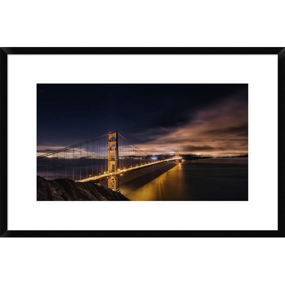 Global Gallery Javier De La 'Golden Gate To Stars' Framed Wall Art