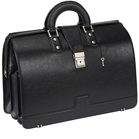 Ronts Mens leather Briefcase Lawyer PU Attache Case with Lock 15.6 Inch Laptop Tote Bag,