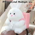 thumbnail image 5 of AuroraX Modern Tissue Box Cover Cute Decorative White Napkin Holder with Trash Can Fleece Little Bear Car Armrest Paper Organizer Dispenser for Car Decor, 5 of 6