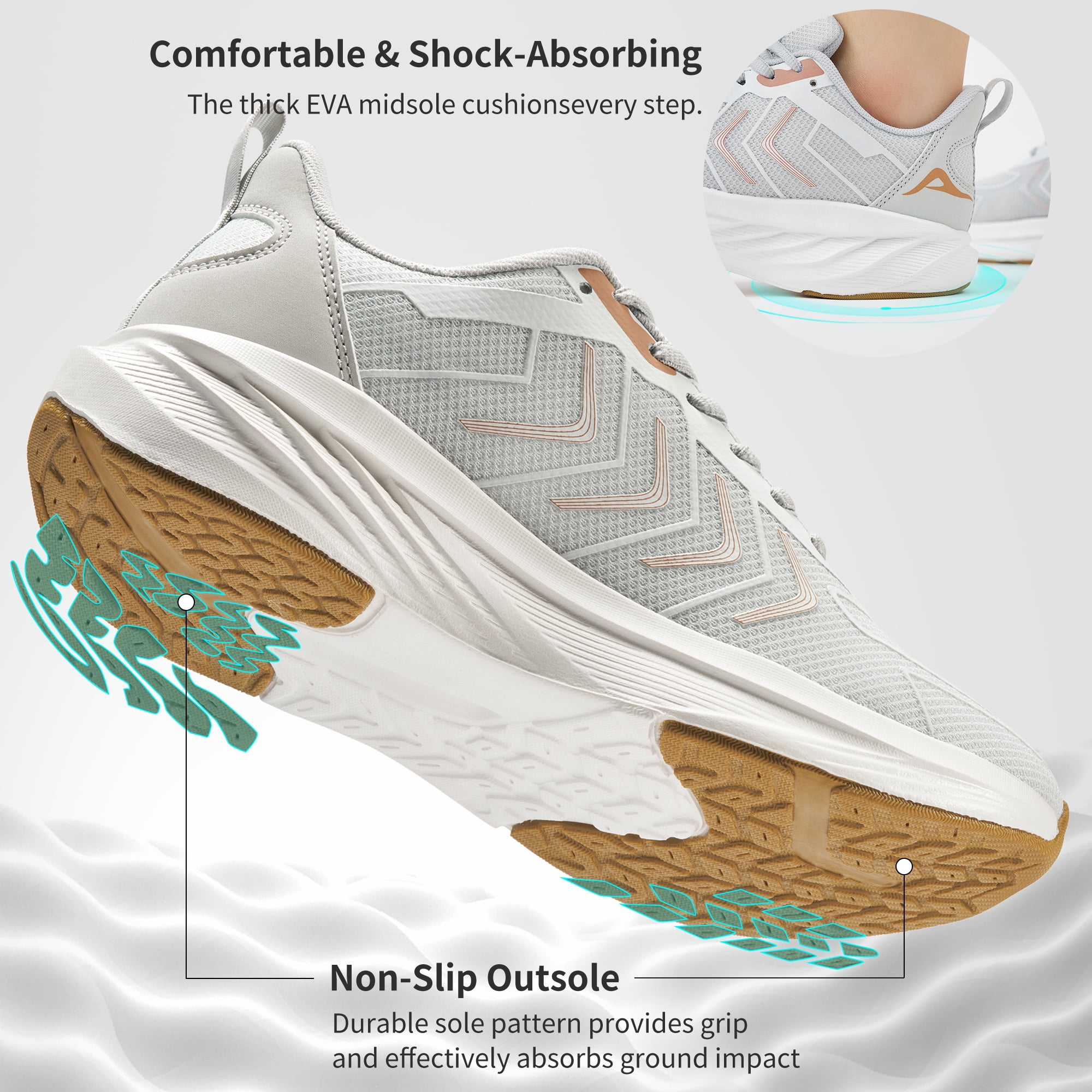 Ecetana Women's Running Walking Tennis Shoes Non-Slip Breathable Mesh Athletic Workout Sports Sneakers