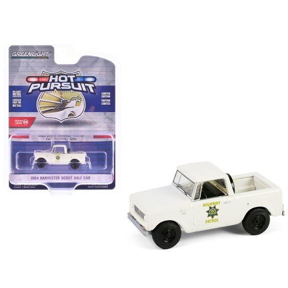 1964 Harvester Scout Half Cab Pickup Truck "California Highway Patrol" Beige "Hot Pursuit" 1/64 Diecast Model Car by Greenlight