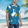 thumbnail image 5 of Kll Men'S Hawaiian Shirt Short Sleeve Button Down Beach Shirts-Cartoon Goose, 5 of 8