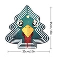 thumbnail image 3 of Festive Metal Hanging Christmas Tree Wind Spinner - Colorful Dots & Concentric Lines Design for Garden & Yard Decor, 3 of 7