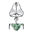 thumbnail image 2 of Chririnla Tropical Palm Leaf Halter Triangle Bikini Set Sexy Tie Side Two Piece Swimsuit for Beach Vacation Pool Party Quick Dry & Figure Hugging, 2 of 9