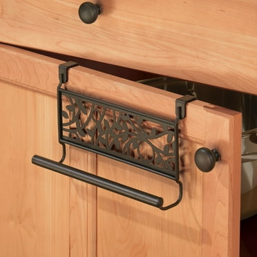 iDesign Vine Decorative Steel 10" Over-the-Cabinet Towel Storage Bar