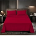 thumbnail image 2 of Ultra Series Rayon Made from Bamboo Sheet Set - Wrinkle Free -Softer than Cotton- Deep Pockets - 4 Piece - 1 Fitted Sheet, 1 Flat, 2 Pillowcases Full, Red, 2 of 4