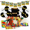 Merchant Medley Lego-Inspired Building Bricks and Blocks Party Supplies Pack Bundle for 10 Guests Plates Wristbands Stickers Temporary Tattoos Napkins Balloons Gift Bags Banner