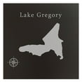 thumbnail image 1 of Lake Gregory Map 24x24" Black Metal Wall Art Office Decor Gift Engraved California, 1 of 2