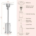thumbnail image 3 of Costway 50000 BTU Propane Patio Heater Standing Steel with Wheels Silver, 3 of 10