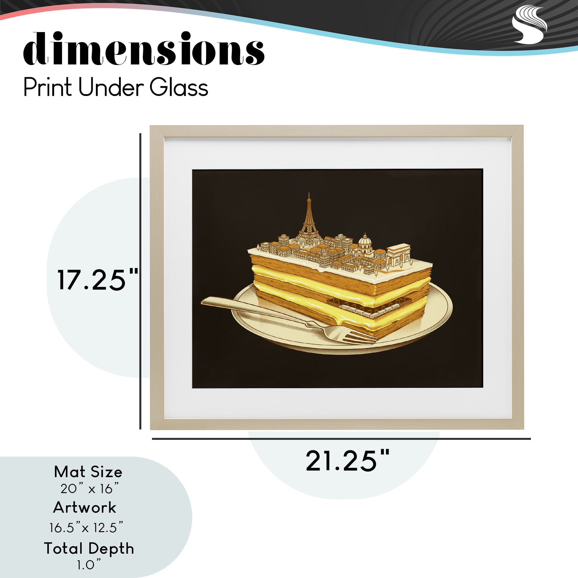 Stupell Industries Hungry For Travels Paris Birch Framed Print Under Glass, design by Tobe Fonseca