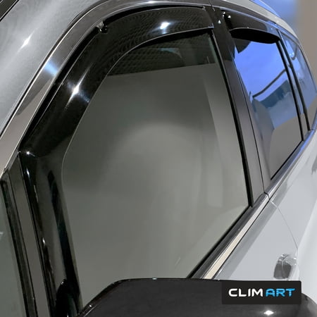 CLIM ART In-Channel Incredibly Durable Rain Guards for Pilot 2016-2022, Original Window Deflectors, Vent Deflector, Vent Window Visors, Dark Smoke Car Accessories,4pcs - 616276