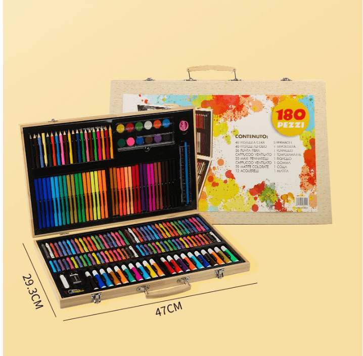 180 PCS Art Set for Kids, Art Supplies Art Kits for Kids, Deluxe Painting Art Set, Wooden Box & Drawing Kit for Artists Teens Boys Girls 4 5 6 7 8 9 10 11 12,Birthdays Gifts