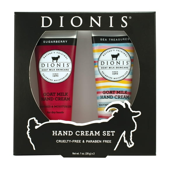 Dionis Goat Milk Skincare Berry Treasure Hand Cream Gift Set - Sugarberry & Sea Treasures Sweet Pea Scented Lotions To Soothe & Relieve Dry Itchy Hands -Deeply Moisturize & Restore Skin 2 1oz Tubes