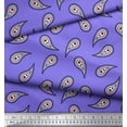 thumbnail image 2 of Soimoi Tissu Poly Georgette Violet Imprimé Floral & Paisley au Mètre 42 Pouces de Large, 2 of 3