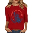 thumbnail image 2 of 250th Anniversary Printed Women Shirts Casual 250 Years Of Freedom T Shirt 3/4 Sleeve Tshirts Patriotic Tops, 2 of 5
