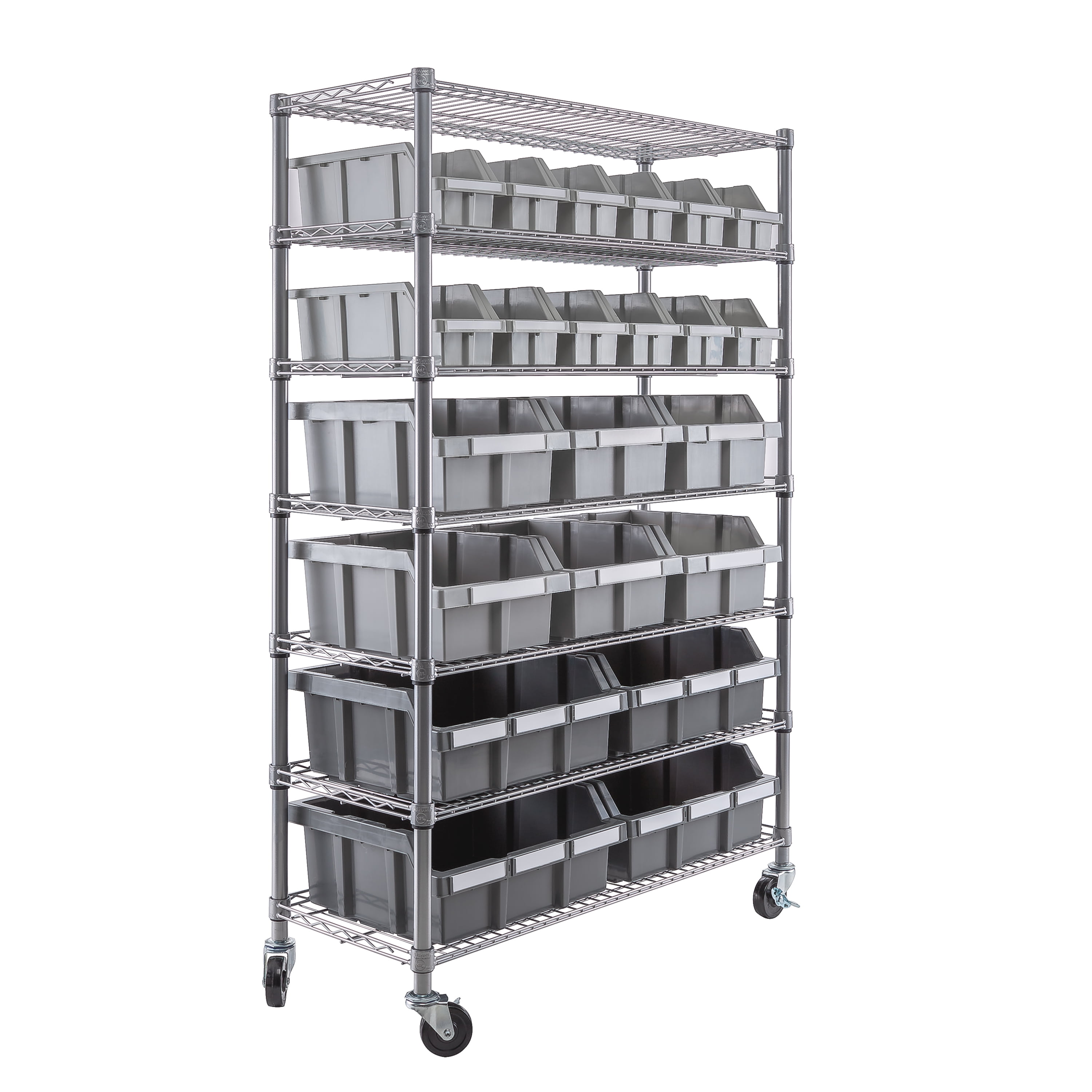 36 Bin Storage Box Rack 6 Shelf Shelving Commercial Storing Shelves Organizer 