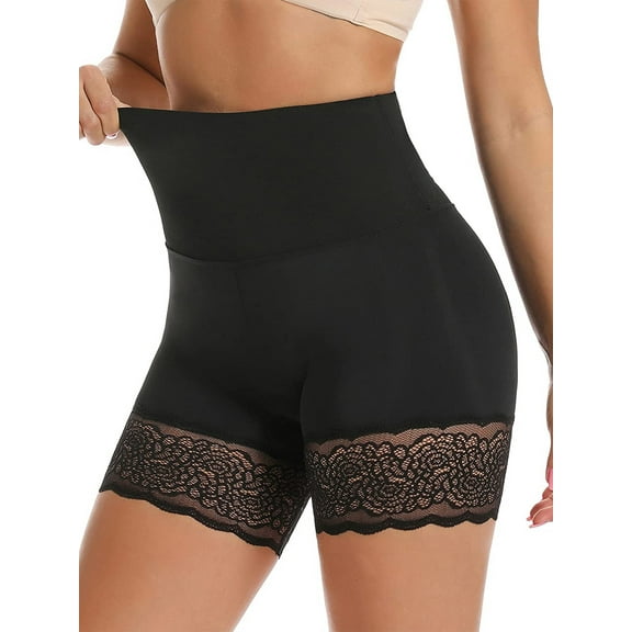 FITVALEN Slip Shorts for Under Dresses Women Elastic Anti Chafing Thigh Bands Underwear Lace Panty Smooth Breathable Shorts