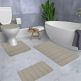 thumbnail image 4 of 4-Piece Bath Mat Set under $5! Bzdzmqm 4-Piece Foam Bath Mat Set, Complete Bathroom Rug Collection, Soft Comfortable Toilet Mats, Water Absorption Non-Slip Carpet, Machine Washable Bathroom, 4 of 9