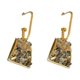 thumbnail image 1 of Pendientes de piedra natural con forma trapezoidal de agujas plateadas, pendientes de moda vintage, pendientes con personalidad y temperamento Rojo Verde, 1 of 5