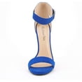thumbnail image 4 of BURUDANI Women's Ankle Strap Open Toe Stilettos High Heel Sandals Party Dress Royal/Blue Size 6.5, 4 of 4