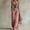 Pink, variant on Women's Boho Faux Suede Cross Back Straps Wide Leg Pants – Vintage Side Pockets Fringed Cargo Overalls Brown,S