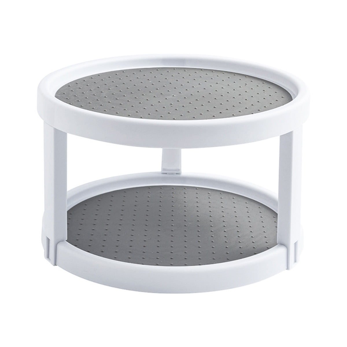 2 Tier Round Shelf Condiment Storage Rack Kitchen Storage Tray Spice