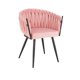thumbnail image 1 of Silla ocasional tocador para sala en terciopelo diseño trenzado, acolchonada, estructura negro mate, vanguardista, SKU EL19244 BK ROSA TERC, 1 of 1