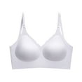 thumbnail image 3 of Swuxness Women's Push Up Wireless Bra, Womens Bras, Women Seamless Padded Bra with Back Straps Comfortable Breathable Everyday Wear Bra White, 38/85B, 3 of 5