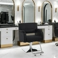 thumbnail image 2 of BarberPub Hydraulic Swivel Styling Salon Chair, PVC Leather, 300lb Capacity, Black, 2 of 12
