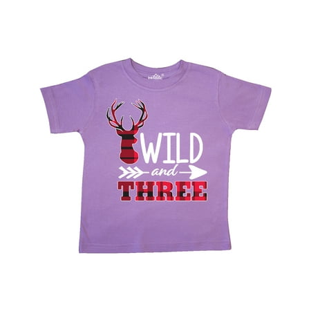 

Inktastic Plaid Deer Wild and 3 with Arrow Gift Toddler Boy or Toddler Girl T-Shirt