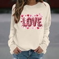 thumbnail image 5 of Valentines Sweatshirts for Women Cute Crew Neck Sweatshirt Heart Print Long Sleeve Shirt Fashion Trendy Outfits, 5 of 7