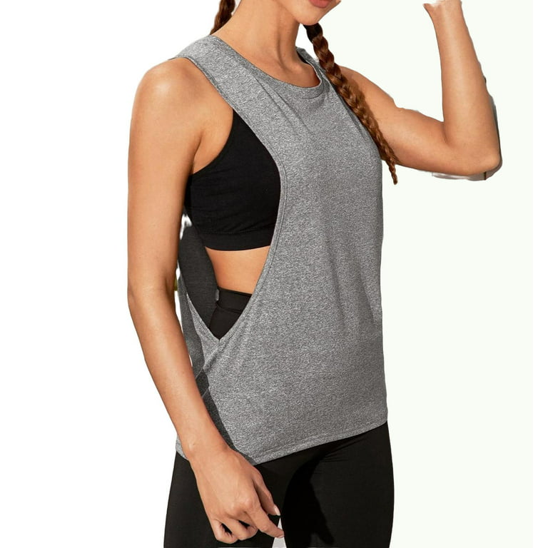 ODODOS 3-Pack Loose Tank Tops for Women Sleeveless Gym Athletic Workout  Tops Yoga Shirts, Heather Charcoal+warm Tan+black (Long), Large :  : Clothing, Shoes & Accessories