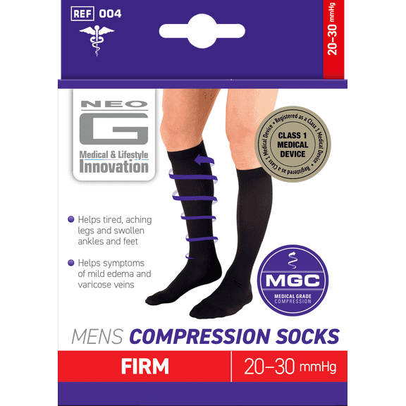 Neo G Men's Compression Socks 20-30mmHg XXX Large, Black