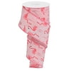 Glitter Flamingos Wired Edge Ribbon, 10 Yards (Multi Pink, 2.5 Inch)