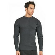 247 Frenzy Men's Essentials Knocker Classic Breathable Cotton Waffle Knit Texture Thermal Top - Charcoal Gray KHT001 CGY (SM)