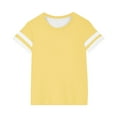 thumbnail image 7 of Oversize Tshirt Girl Boy's Girls Oversized Striped T-Shirt, Kids Loose Summer Short Sleeve Pullover Tees Tops for Teen Yellow 5Y, 7 of 7
