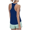 thumbnail image 3 of VV AVEORS Built In Bra Tank Tops For Women 2026 Dressy Casual Workout Racerback Sleeveless Camisole Top Slim Fit Padded Shirts Dark Blue 2XL, 3 of 5