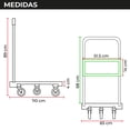 thumbnail image 3 of Carro Plataforma de Carga con 3 Ruedas giratorias con Freno y 2 fijas Carro para Uso Rudo 600 Kg, 3 of 6