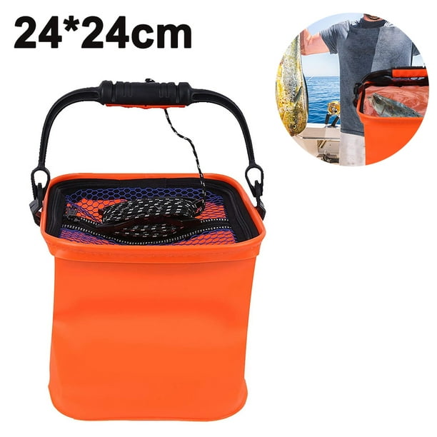 Collapsible fishing bucket, foldable fishing bucket Eva square shape with  ventilation opening for outdoor sports