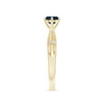 thumbnail image 3 of ANGARA Natural Tapered Shank Blue Sapphire Solitaire Ring with Diamonds in 14K Yellow Gold for Women (Size-5mm) | September Birthstone, Anniversary, Jewelry Gift for Women | Natural Sapphire Ring, 3 of 8