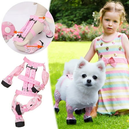 Clearance & Promo  Jumpsuit Boots Dog Shoes-proof  Dog Pet Shoes  Outdoor  Non-slip  For Walking  Weatherproof  Comfortable  Easy Fit Shop Now | Cloth  Pink  Acppild