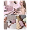 thumbnail image 5 of Travel Makeup Bag Cosmetic Bag Toiletry Bag for Women, Wide Open Organizer Pouch with Divider and Handle Portable Quilted Open Flat, Pink, 5 of 7