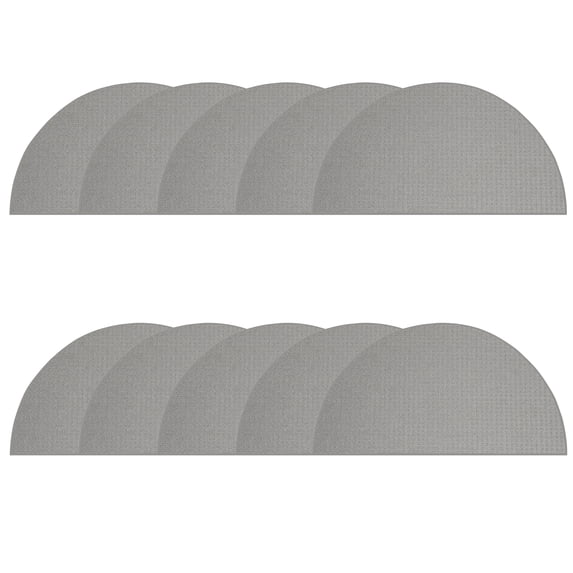Furnish My Place Abstract Contemporary Geometrical View Square Pattern Modern Plush Two Tone High Low Pattern Rug, Home Decor Mat, Made in USA - Framed Grey, 18" x 36" Half Round - Set of 10