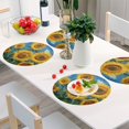 thumbnail image 6 of Qxltty 15inch Round Placemats Set of 1 Polyester Fabric Heat Resistant Washable Table Mat for Kitchen Party Decor Sweet Sunflowers, 6 of 7